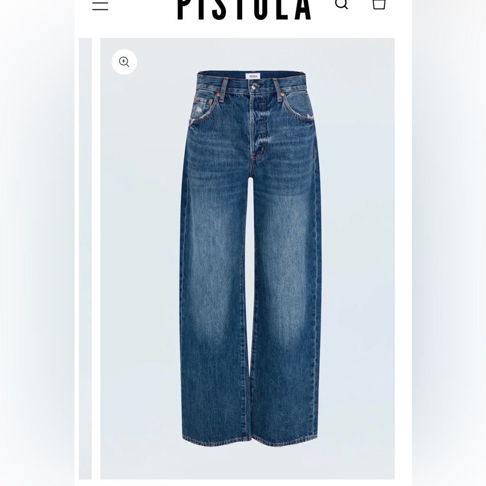 NWT PISTOLA TATE HIGH RISE BOWED WIDE LEG JEAN - FULTON 27